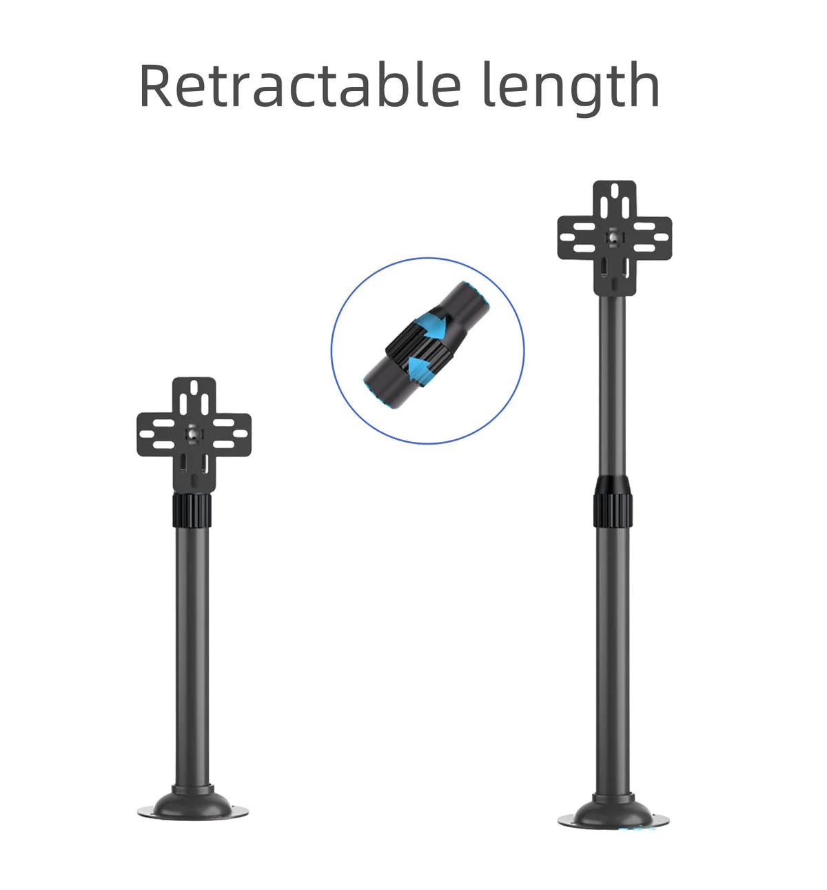 Fan-S Series Stand & Mount Options for 3D Hologram Fan | Floor Stand / Ceiling Mount (No Housing) | Compatible with F Series ≤100cm | Black Finish
