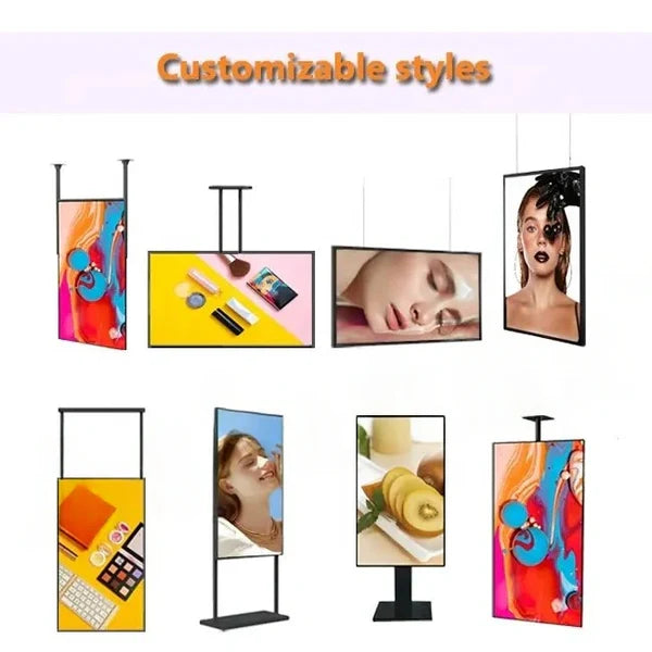 65" Single-Sided 2500nits High Bright Window LCD Poster Display, Android RK3568 2G+32G, Non-Touch, Cloud/APP/USB, Wall-Mount/Floor Stand/Suspended Installation