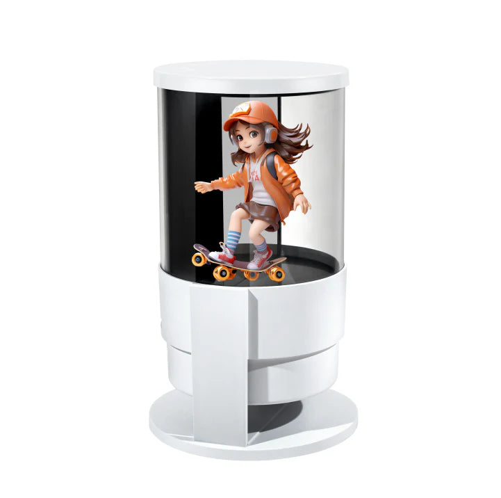 FL-S Series | Asynchronous Control | 14cm (5.5 inch) | 3D Holographic Fan | Built-in Bluetooth Speaker with Transparent Cylindrical Housing | Retail Holographic Display | 2 Blades