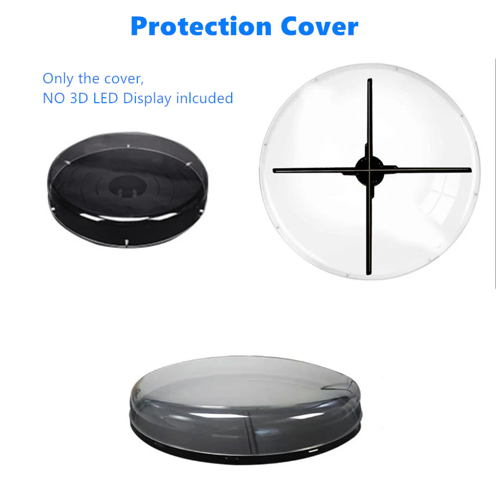 Fan-S Series 3D Hologram Fan LED Display – 52cm to 65cm (20.5”–25.6”) | High Brightness Holographic Advertising Projector | Fan Only / with Transparent Protective Cover (Protective Housing) / with Black Background Cover (Protective Housing)