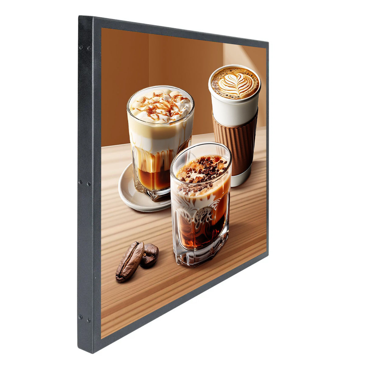 SQ Series 29.6 Inch (531×531mm Viewable) 1:1 Square LCD Digital Display Screen, Optional Capacitive Touch, Cloud / APP / USB Disk