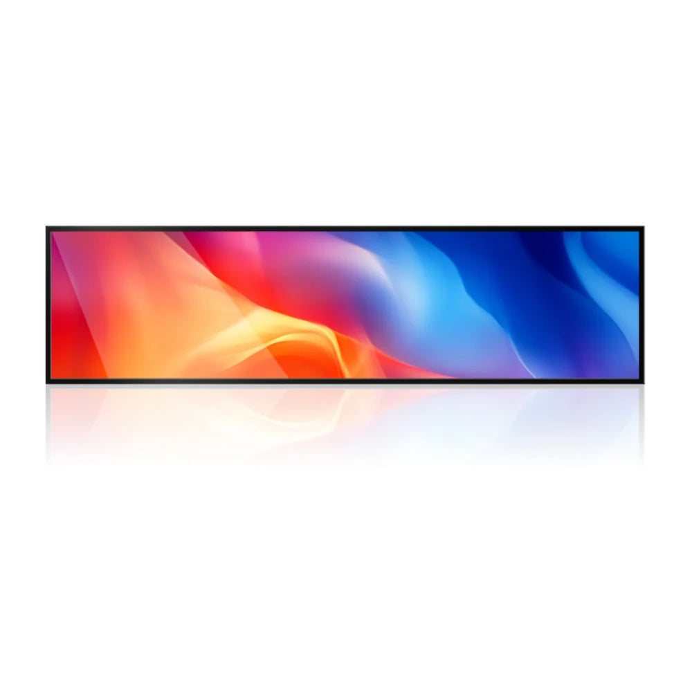 28.6 Inch (698.4×203.7mm Viewable) Ultra-Wide Android LCD Shelf Screen | Stretched Bar Digital Signage w/ Optional Touch | Cloud / USB / App Control