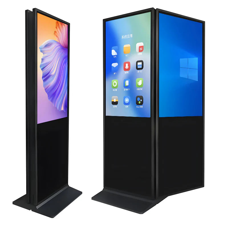 43‘’ Dual-Sided Indoor Floor-Standing LCD Digital Poster with Wheel Stand | Android RK3568 2GB+16GB | No Touch | CMS Preinstalled