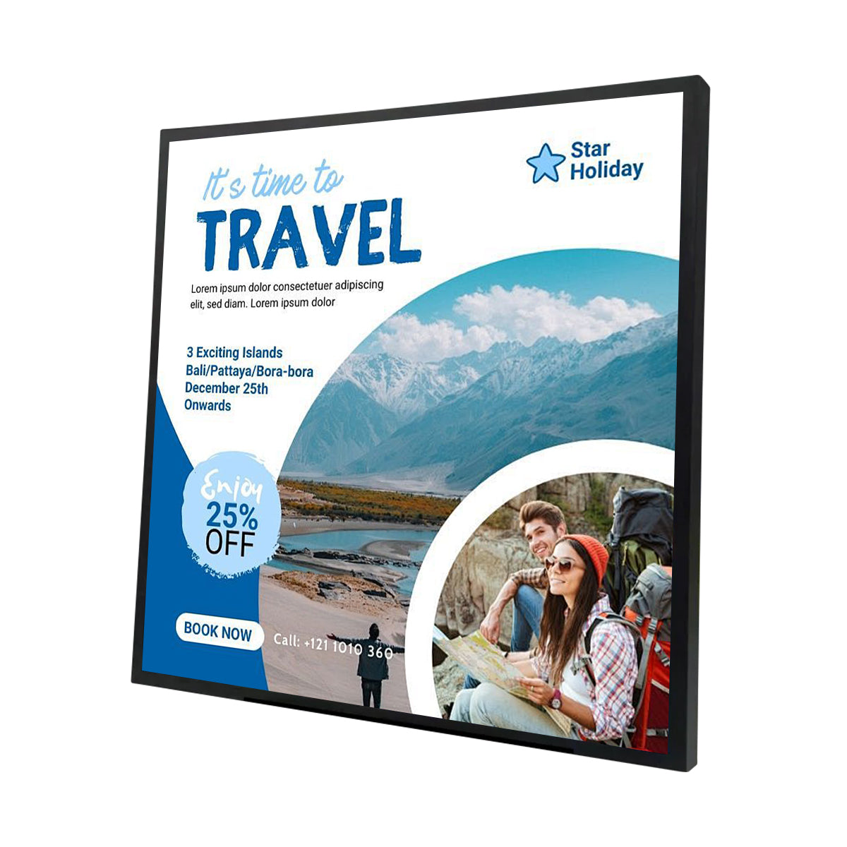 SQ Series 27.7 Inch (465×529mm Viewable) Square LCD Monitor Screen, Content Upload via Cloud / APP / USB Disk