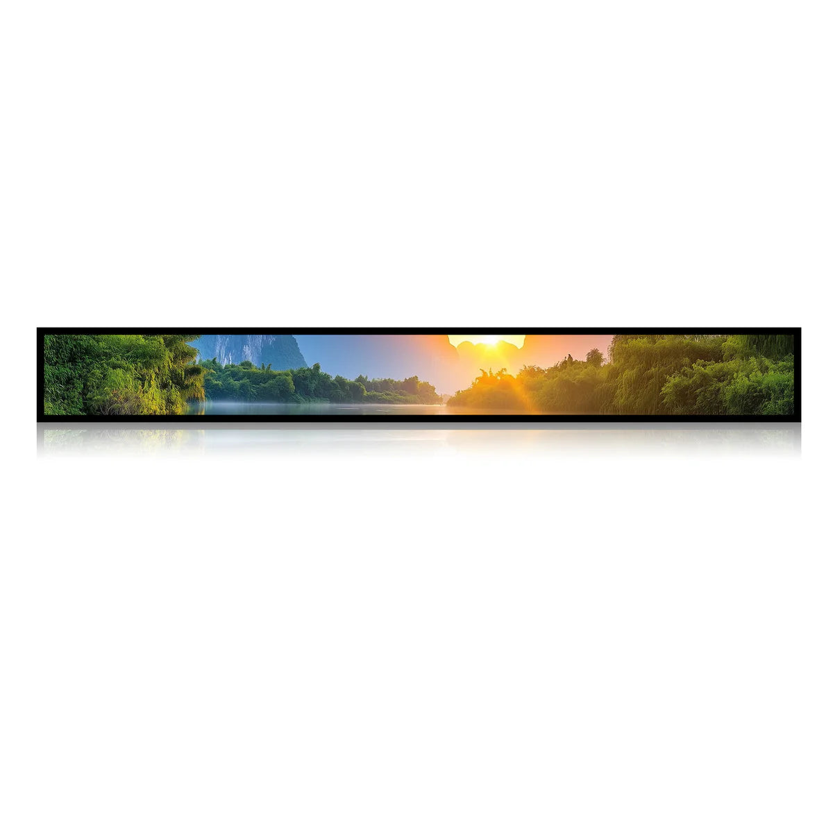 32.1 Inch (819.4×55mm Viewable) Commercial Stretched LCD Bar Display | Ultra-Wide Shelf Screen w/ Optional Touch | Android OS | Cloud / USB / Mobile Control