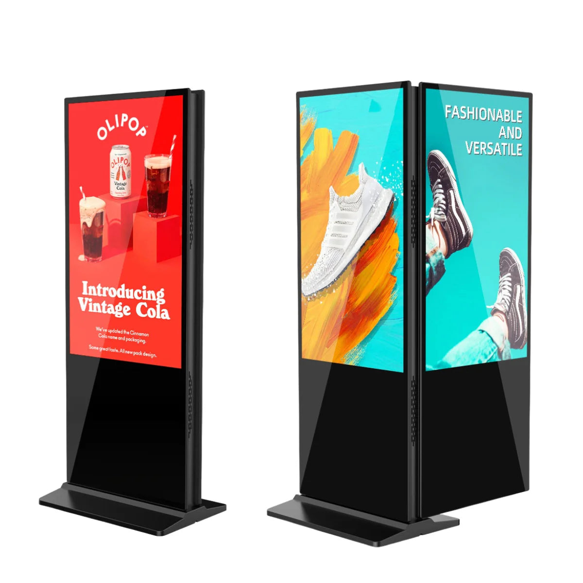 55‘’ Dual-Sided Indoor Movable LCD Digital Poster | Android RK3568 2GB+16GB | Non-Touch | CMS Preinstalled