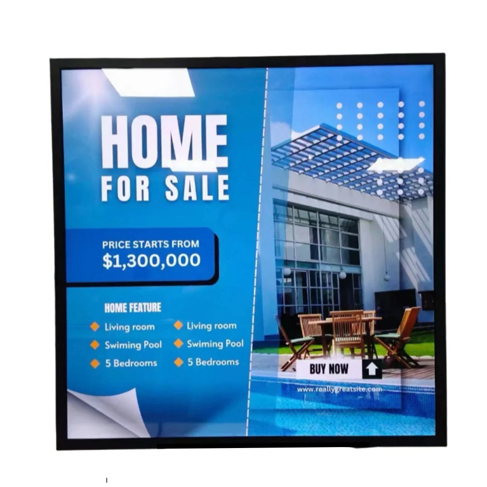 SQ Series 33.3 Inch (598×598mm Viewable) Proportional Square LCD Display Screen, Cloud / APP / USB Disk