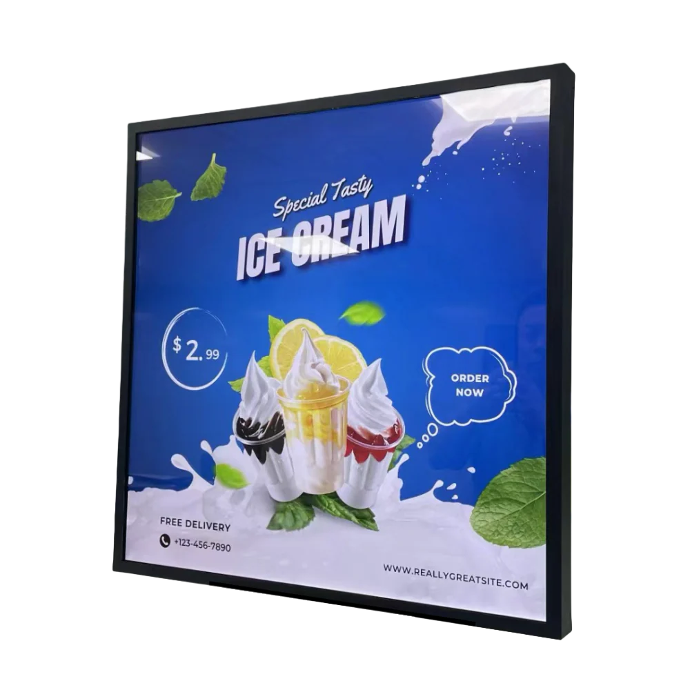 SQ Series 26.5 Inch (476×476mm Viewable) Square LCD Digital Screen Display, Cloud / APP / USB Disk Playback