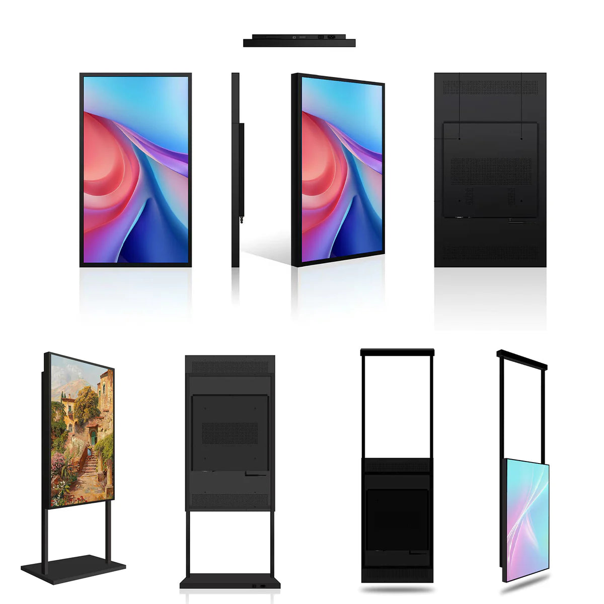 65" Single-Sided 2500nits High Bright Window LCD Poster Display, Android RK3568 2G+32G, Non-Touch, Cloud/APP/USB, Wall-Mount/Floor Stand/Suspended Installation