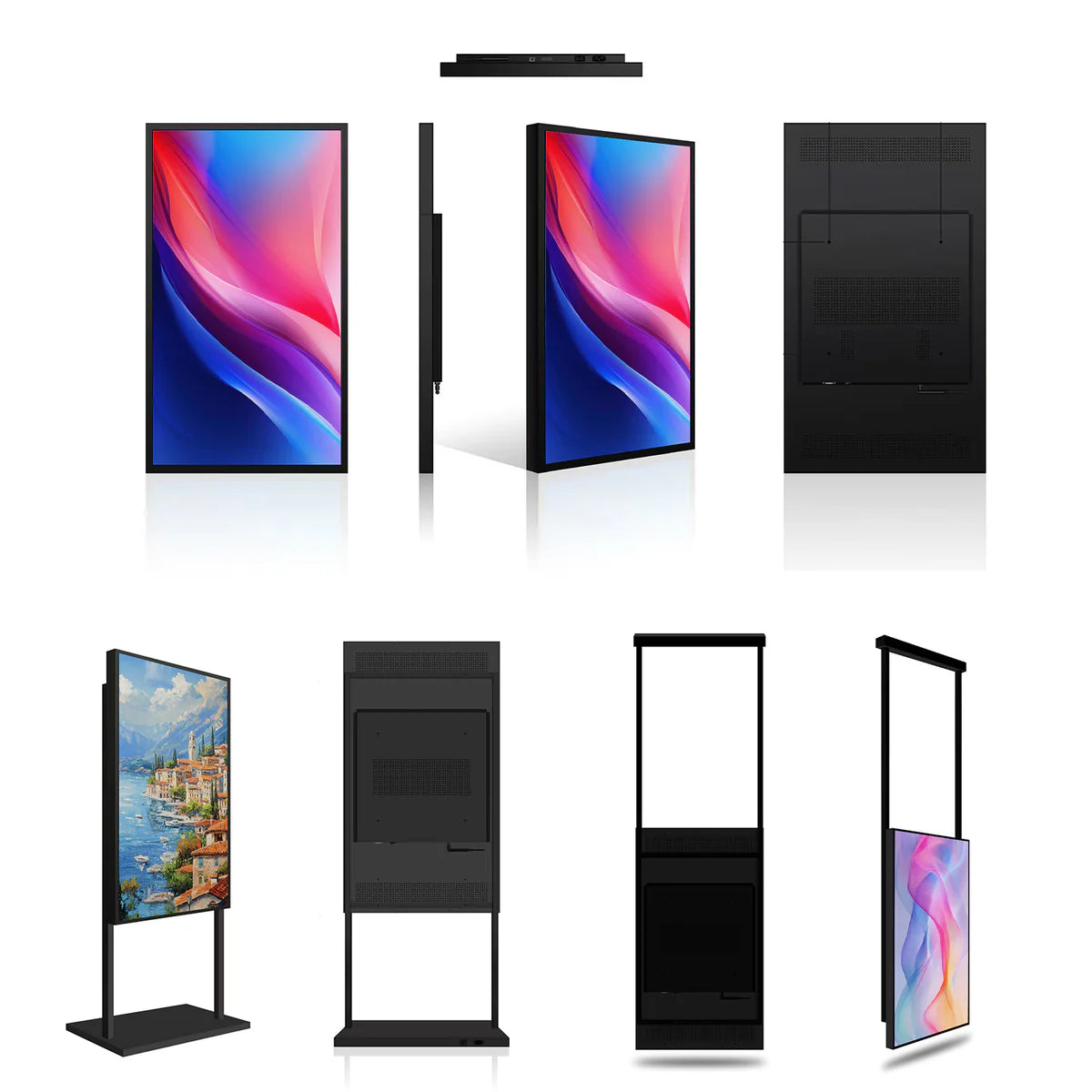55" Single-Sided 2500nits High Bright Window LCD Poster Display, Android RK3568 2G+32G, Non-Touch, Cloud/APP/USB, Wall-Mount/Floor Stand/Suspended Installation