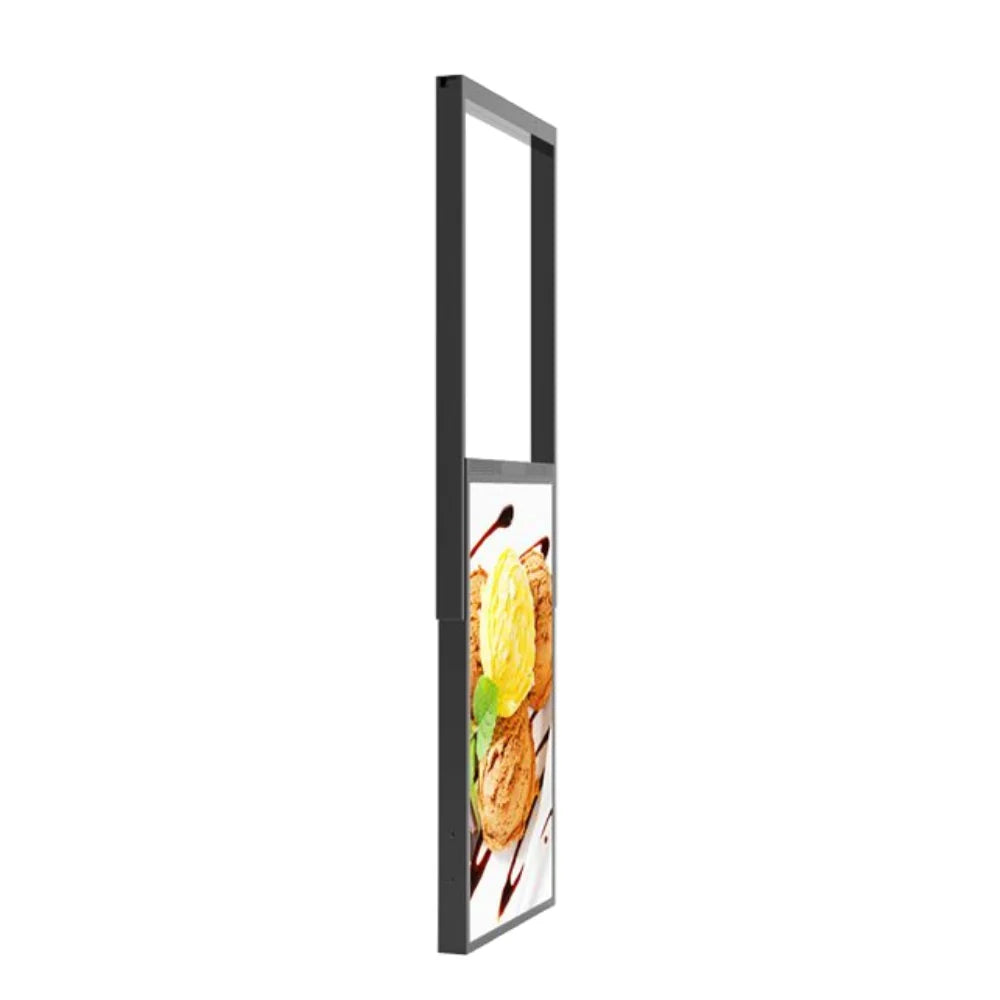 55" Double-Sided High Bright LCD Window Display, 2500nits Front + 700nits Back, Android 2+32G, Non-Touch, Cloud/APP/USB, Hanging/Floor Stand