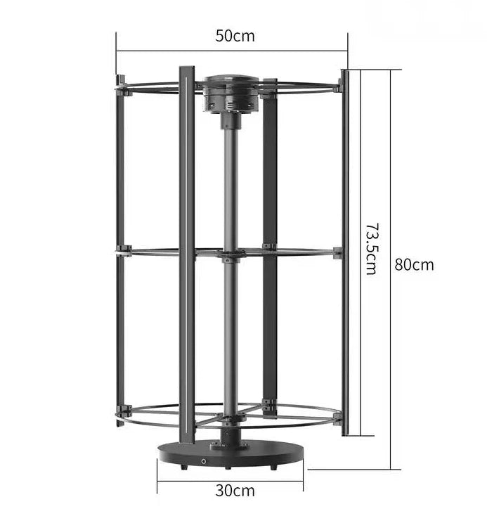 CYL-M Series | Cloud Control (AS) | 50cm (19.7 inch) | 3D Holographic Fan | Transparent Cylindrical Protective Cover with Mobile Base | Store Holographic Display | 4 Blades