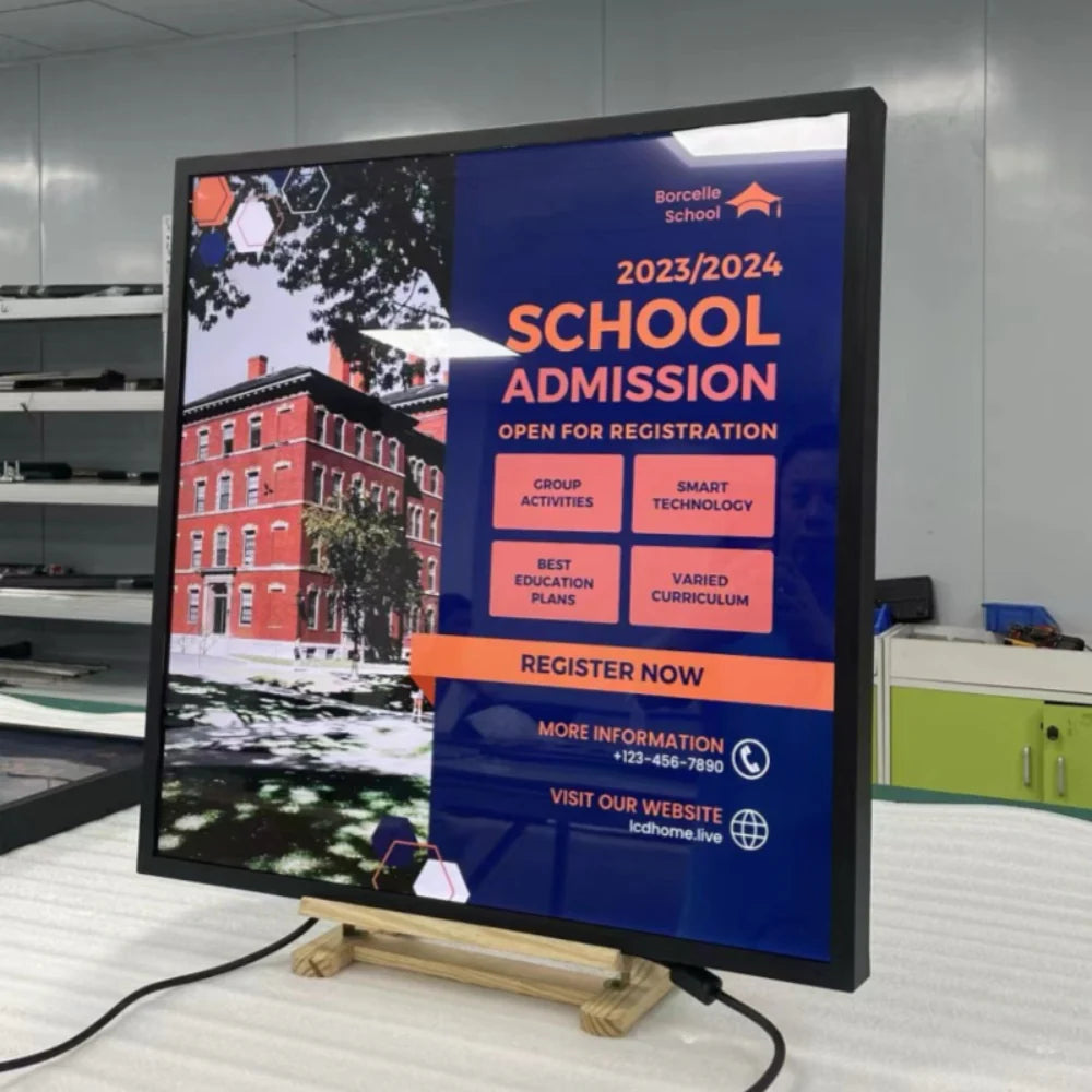 SQ Series 39.4 Inch (707×707mm Viewable) Square LCD Digital Monitor Screen, Cloud / APP / USB Disk