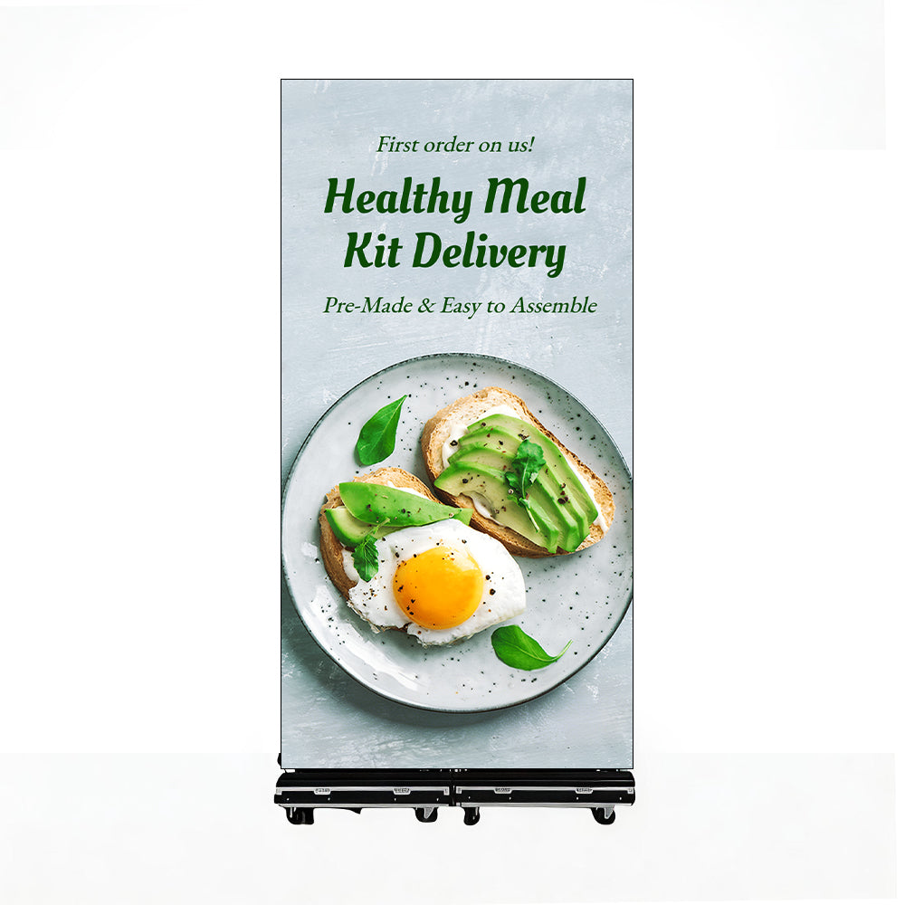BP-M Series Foldable LED Standee | 1×4m Indoor Display Kit | P3.9mm | Remote Control + Rolling Case Solution