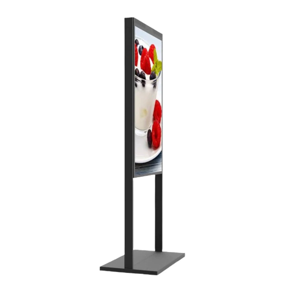 55" Double-Sided High Bright LCD Window Display, 2500nits Front + 700nits Back, Android 2+32G, Non-Touch, Cloud/APP/USB, Hanging/Floor Stand