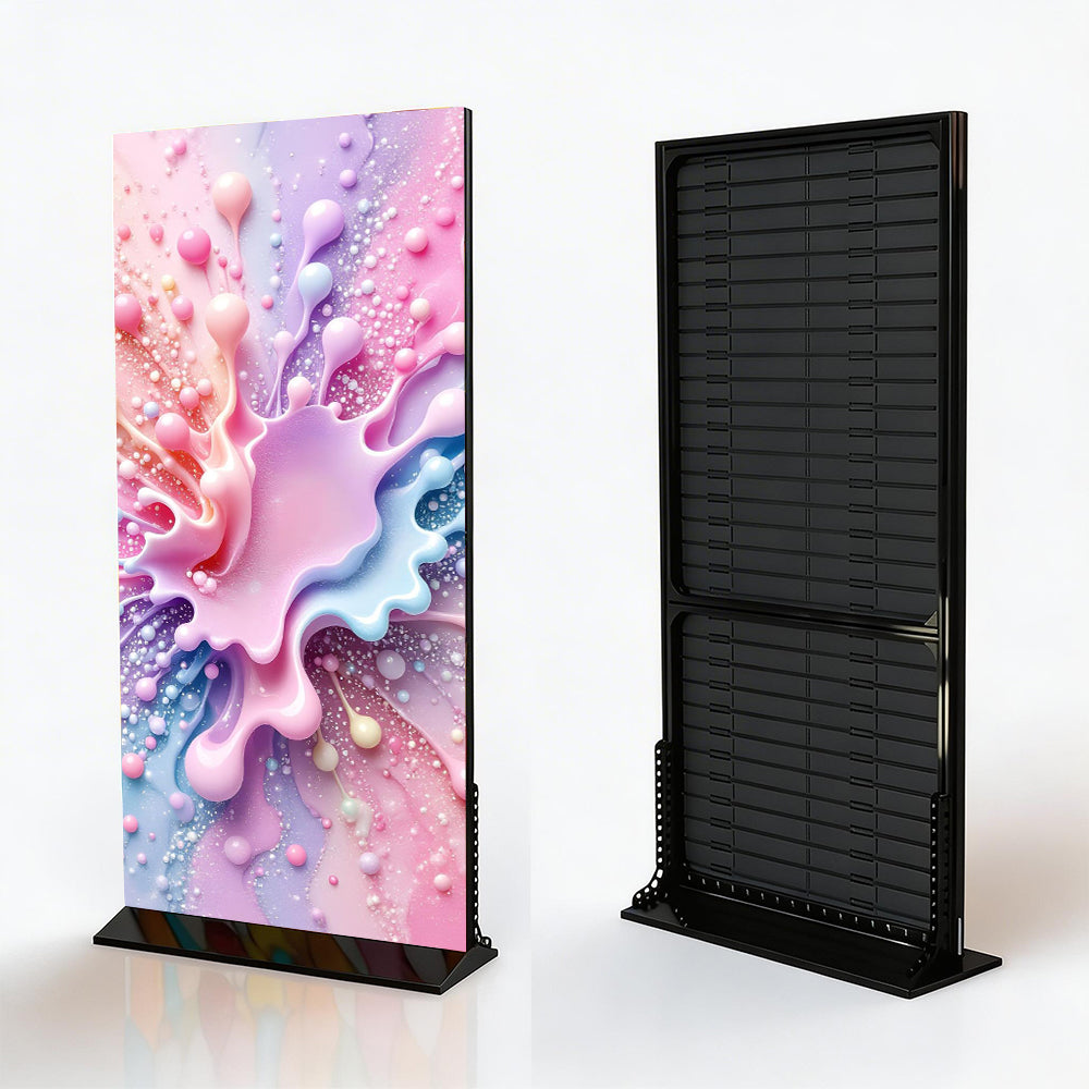 BP-RS Series Rolling LED Standee | 1000×2000mm | P2.6 / P1.95 / P1.56 / P1.25 | Lightweight, Flexible & Portable | Floor-standing with Detachable Frame