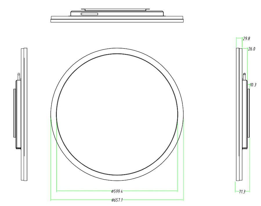 RD Series 23.6 Inch (Dia.599.4mm Viewable) Round / Circular LCD Digital Display Screen, Capacitive Touch (Optional), Cloud / APP / USB Disk