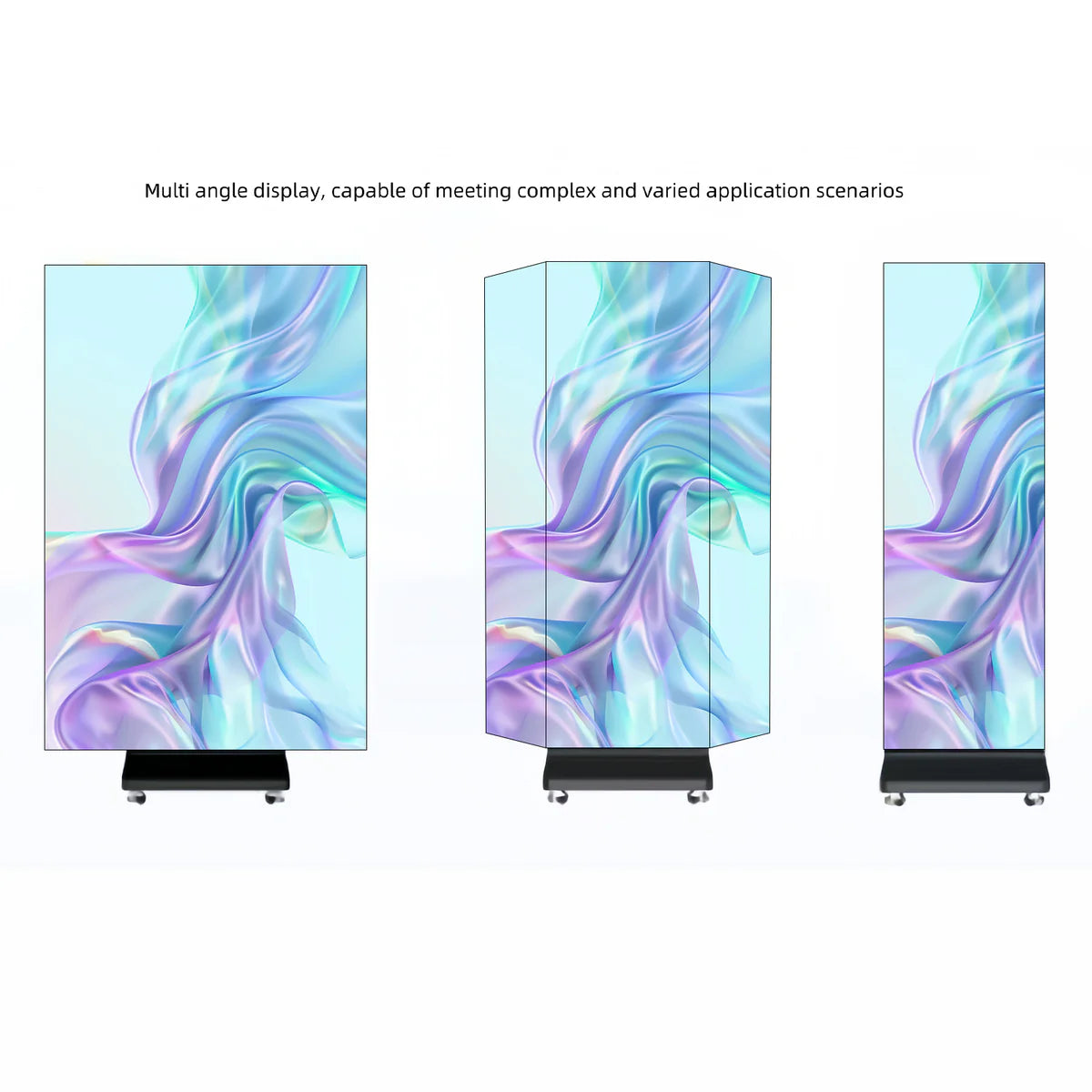 BP-TR Series Tri-Fold LED Poster Sign | Foldable 1280×1920mm Panel | P2.5 / P2 / P1.86 / P1.53 | GOB Surface | Portable Indoor Kiosk Display