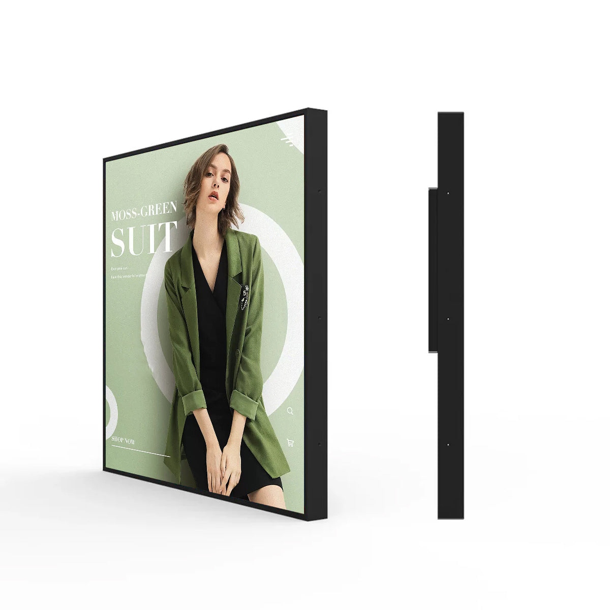 SL Series 29.5 Inch (529.4×529.4mm Viewable) 22mm Super Slim Square LCD Digital Screen, No Touch, Content Upload via Dadonlion Platform / USB Disk