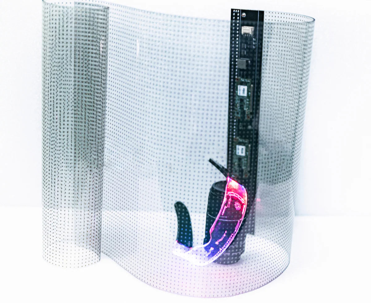 P5 High-Transparency LED Window Display – 200×600 mm (7.87×23.62 in) | 1500 nits Brightness | Ultra-Thin Glass Adhesive Screen for Retail Windows & Storefront Glass | Plug & Play