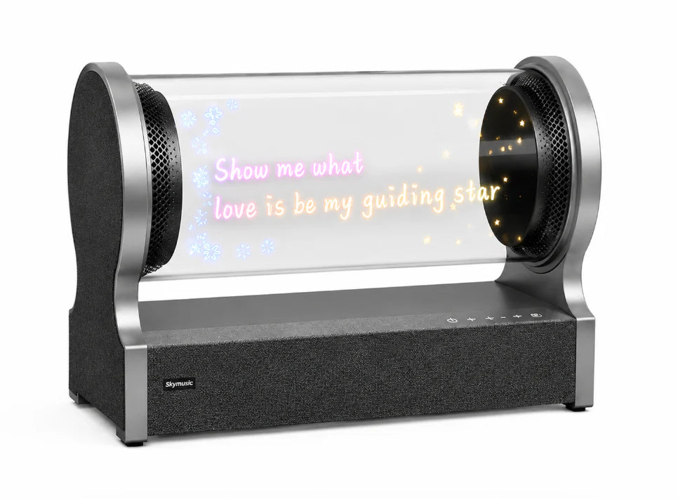 CYL-M Series | Cloud Control (AS) | 20cm (7.9 inch) | 3D Holographic Fan | Bluetooth Speaker with 360° Lyrics Display | Retail Holographic Display