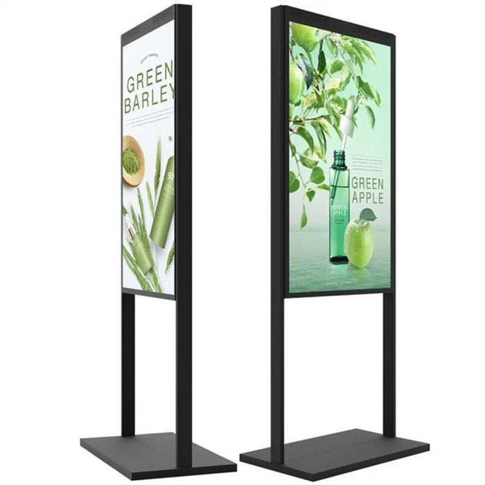 55" Double-Sided High Bright LCD Window Display, 2500nits Front + 700nits Back, Android 2+32G, Non-Touch, Cloud/APP/USB, Hanging/Floor Stand