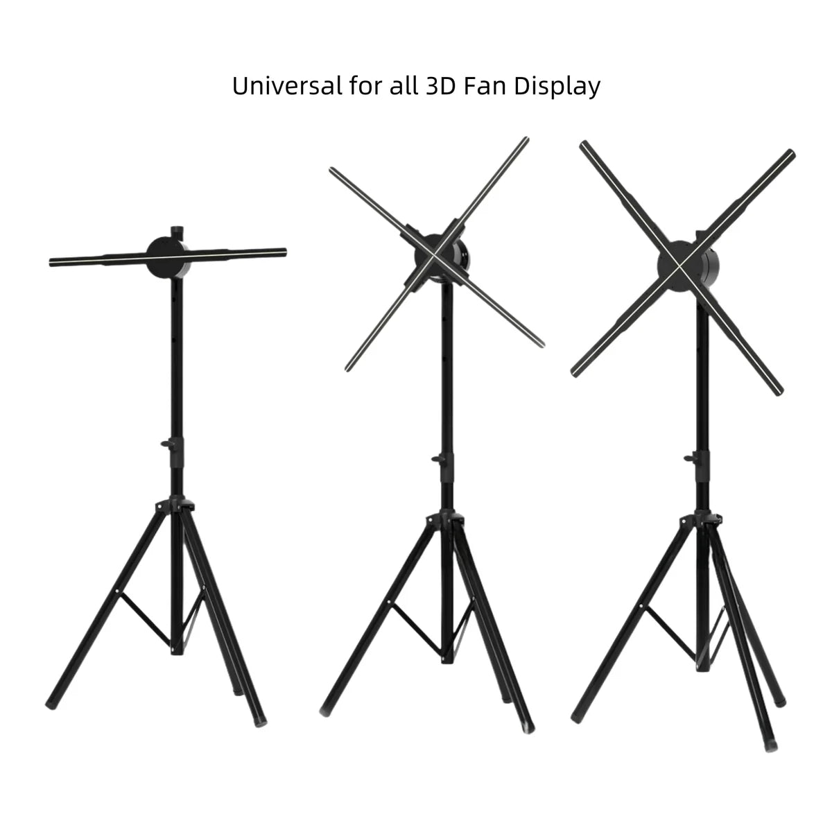Fan-S Series Stand & Mount Options for 3D Hologram Fan | Floor Stand / Ceiling Mount (No Housing) | Compatible with F Series ≤100cm | Black Finish