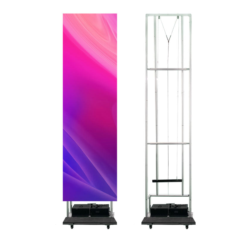 EP400(1Mx4M) 4SQM Foldable LED Poster Kit Indoor P3.91 Mobile LED Poster Remote Controlled LED Display Screen in Moveable Airflight Case
