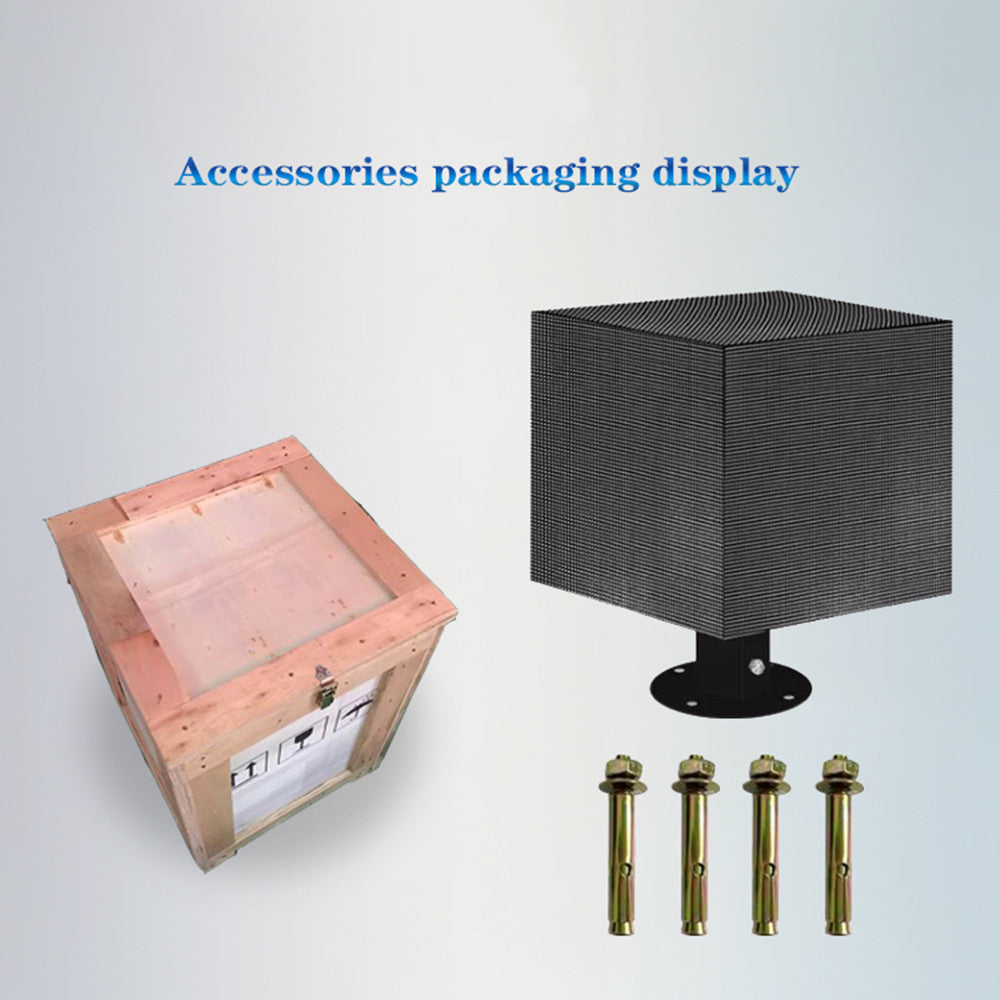 6 Faces (640x640 mm) Cube LED Display P1.86 (1.86mm Pixel Pitch) Indoor Inclined Floor-Standing Cubic Screen