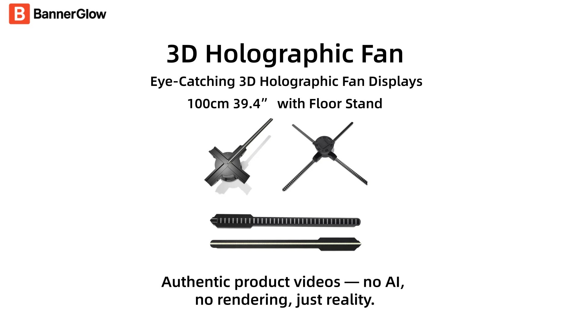 Fan-S Series 100cm 3D Hologram Fan Display Demo | High-Brightness Advertising Projector | BannerGlow