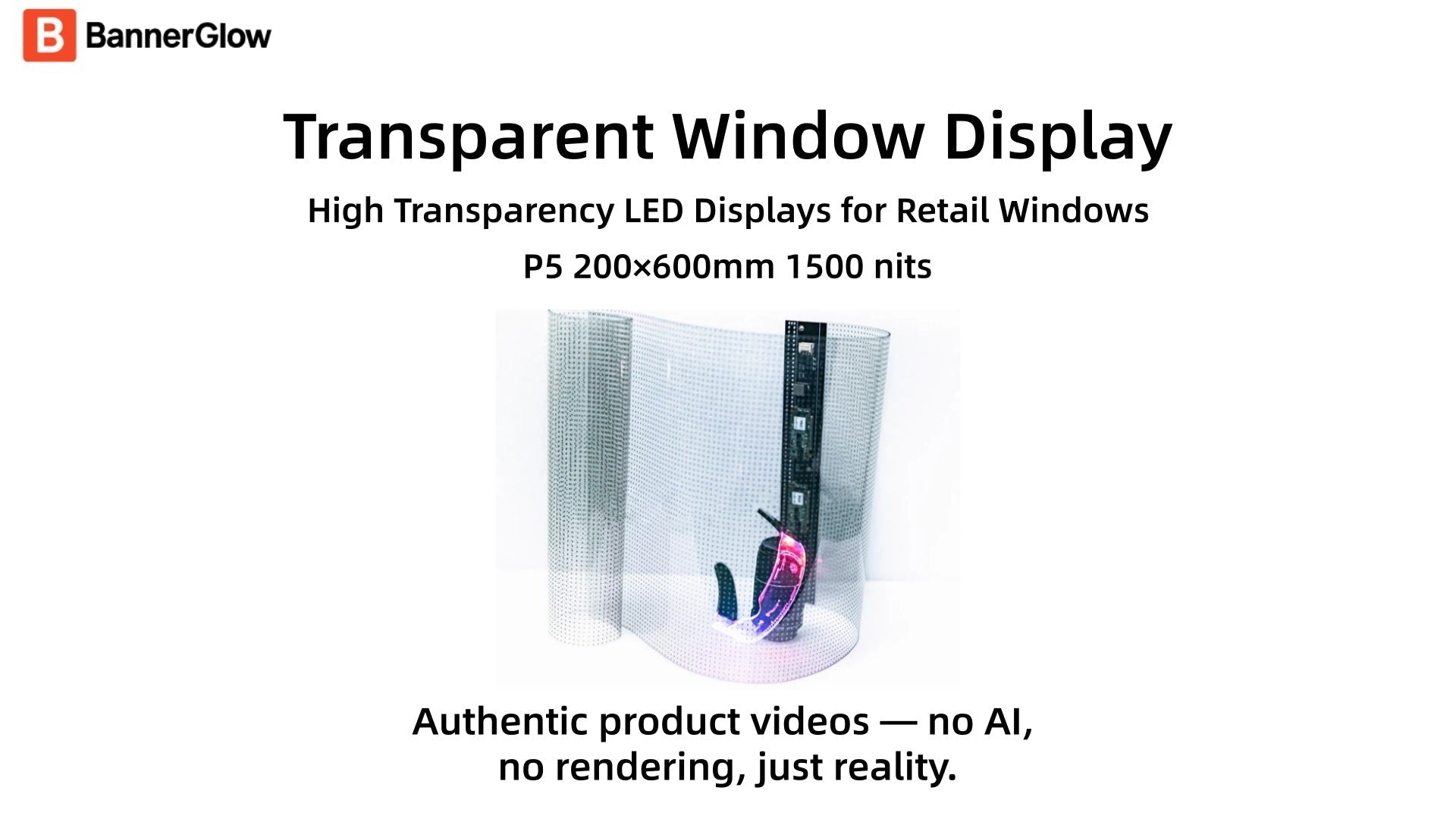 P5 High-Transparency LED Window Display Demo | Ultra-Thin Glass Screen for Storefronts | BannerGlow