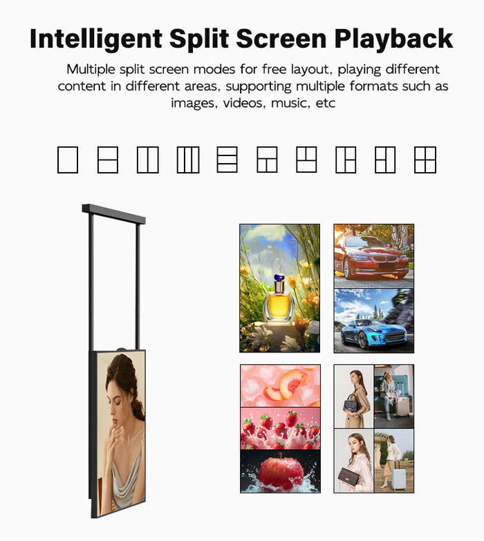 86" Single-Sided 2500nits High Bright Front Window LCD Advertising Display, Android RK3568 2G+32G, Non-Touch, Cloud/APP/USB, Wall-Mount/Floor Stand/Suspended Installation