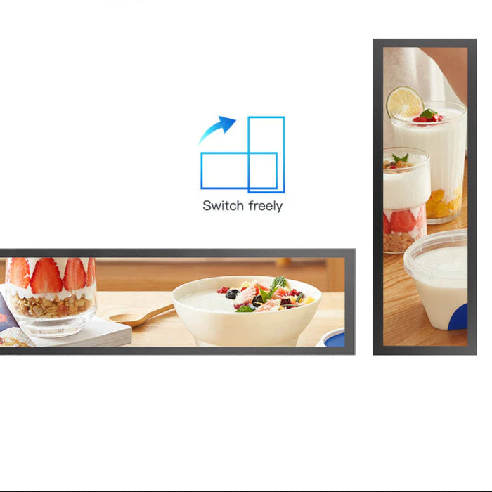 56.6 Inch (1431×160mm  Viewable) Commercial Android Stretched LCD Bar Display | Ultra-Wide Shelf Screen | Cloud / USB / Mobile App