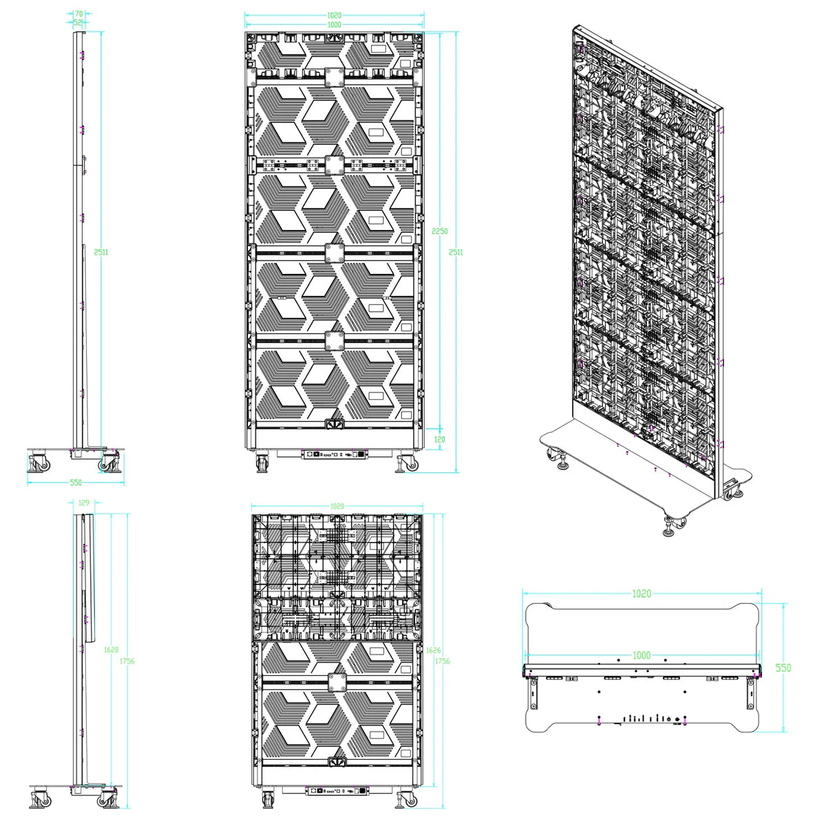 BP-F Series Foldable Extra-Large LED Poster Sign | GOB Surface + Magnetic Frame | 1000×2250mm | P2.6 / P1.95 / P1.56 / P1.25 | 1 set / 3 set Pack / 6 set Pack Available