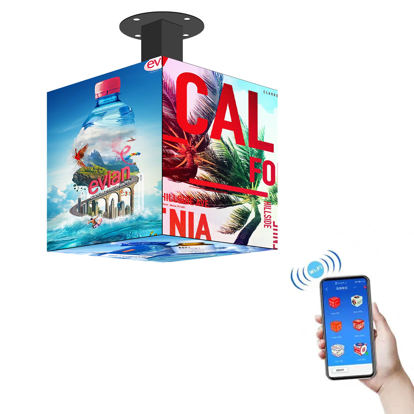 4 Faces (576x576 mm) P3 (3mm Pixel Pitch) Outdoor Cube LED Display Waterproof Magic Cubic Screen