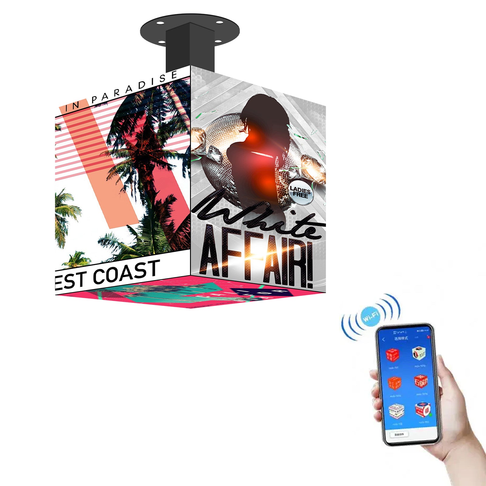 4 Faces (640x640 mm) Cube LED Display P2.5 (2.5mm Pixel Pitch) Outdoor Waterproof Cubic Screen