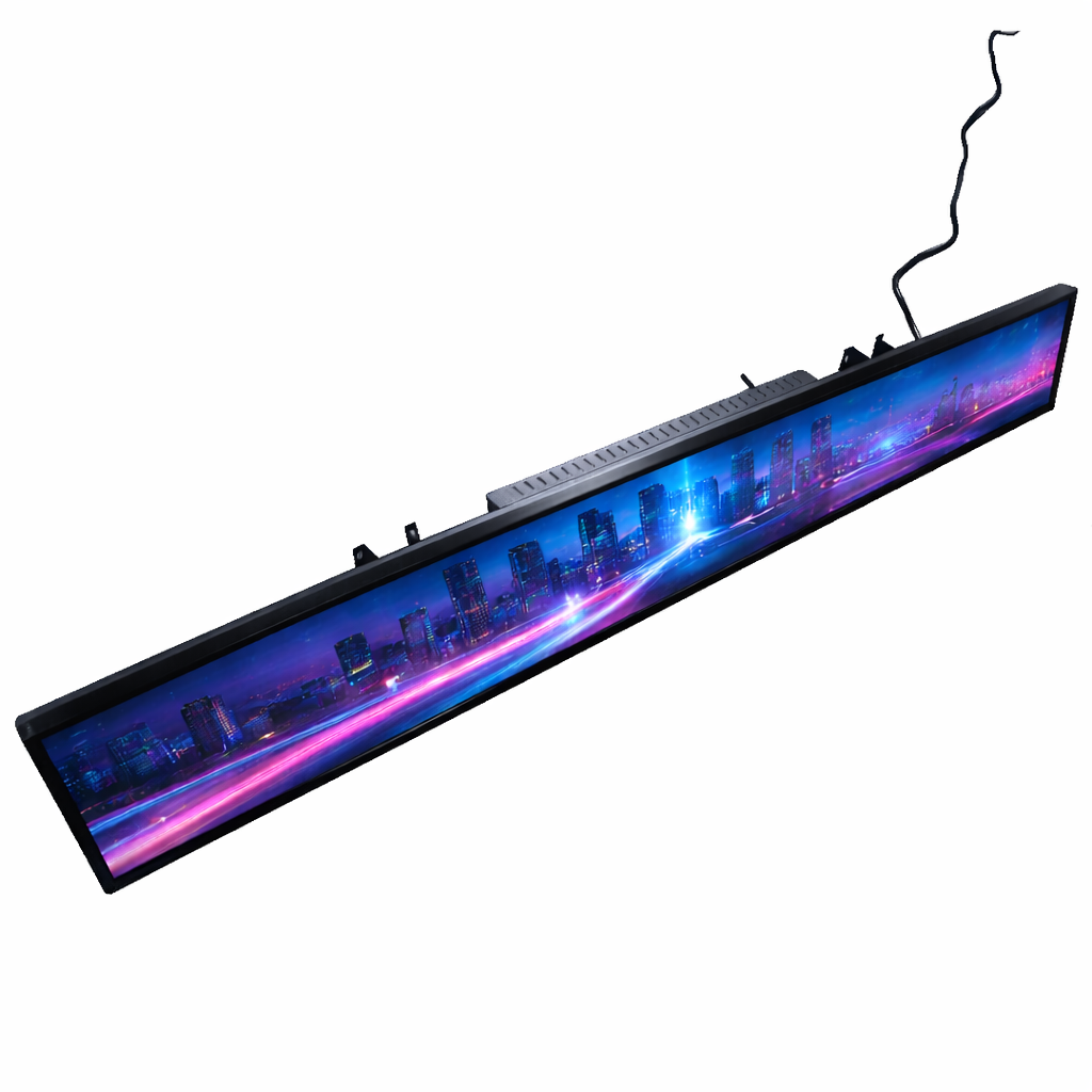 56.6 Inch (1431×160mm  Viewable) Commercial Android Stretched LCD Bar Display | Ultra-Wide Shelf Screen | Cloud / USB / Mobile App