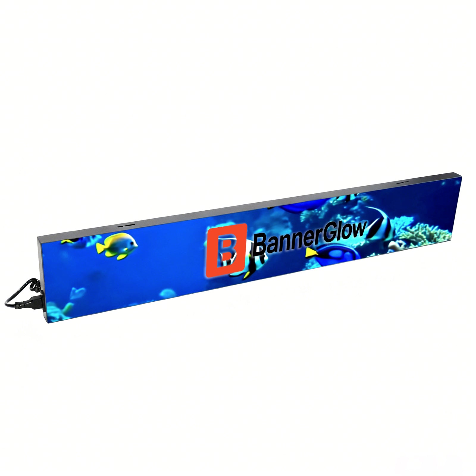 BL-S Series Frameless LED Shop Signage – P1.86 · 160×960mm | Mirror Finish LED Screen, Seamless with Modern Shop Décor
