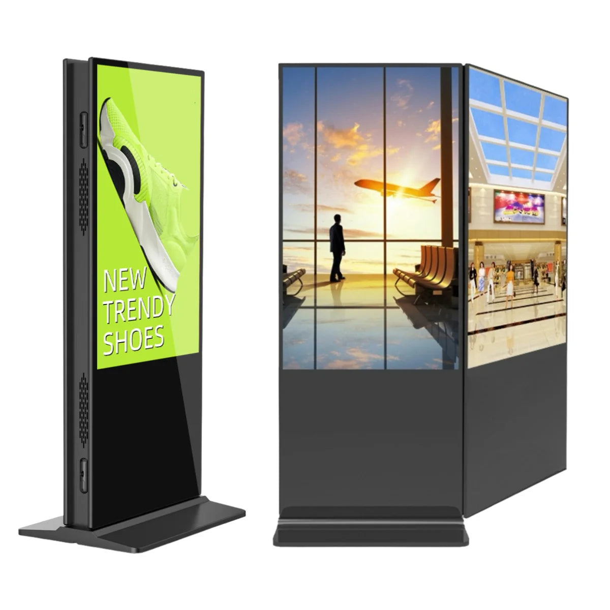 50‘’ Dual-Sided Indoor Floor-Standing LCD Digital Poster with Wheel Stand | Android RK3568 2GB+16GB | Non-Touch | CMS Preinstalled