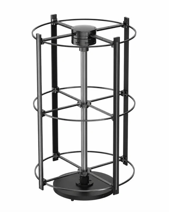 CYL-M Series | Cloud Control (AS) | 50cm (19.7 inch) | 3D Holographic Fan | Transparent Cylindrical Protective Cover with Mobile Base | Store Holographic Display | 4 Blades