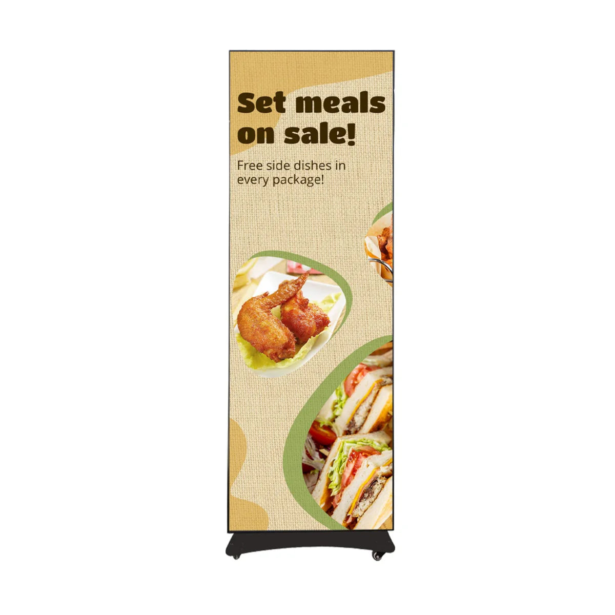 BP-BAT Series LED Poster Sign | Battery-Powered, No Plug Needed | Splicing-Capable Digital Poster | 640/960 × 1920mm | P2.5 / P1.86 / P1.53 / P1.25