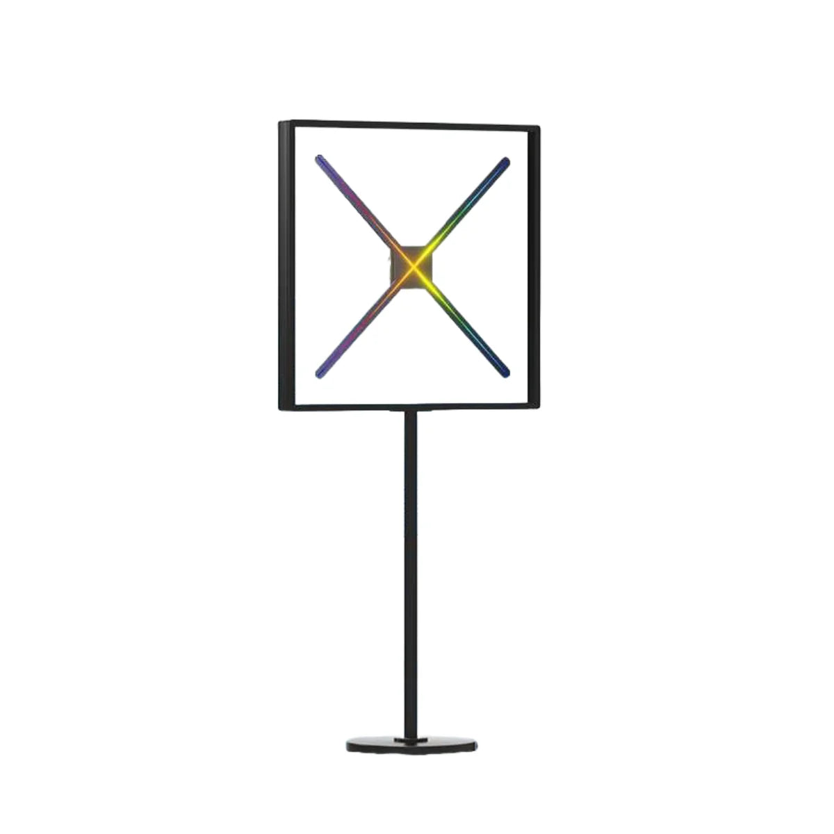 Fan-S Series Floor Stand with Square Protective Housing | Compatible with F Series ≤80cm 3D Hologram Fans | Enclosed Safety Design