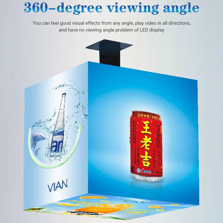 5 Faces (320x320 mm) Cube LED Display P2.5 (2.5mm Pixel Pitch) Outdoor Waterproof Cubic Screen