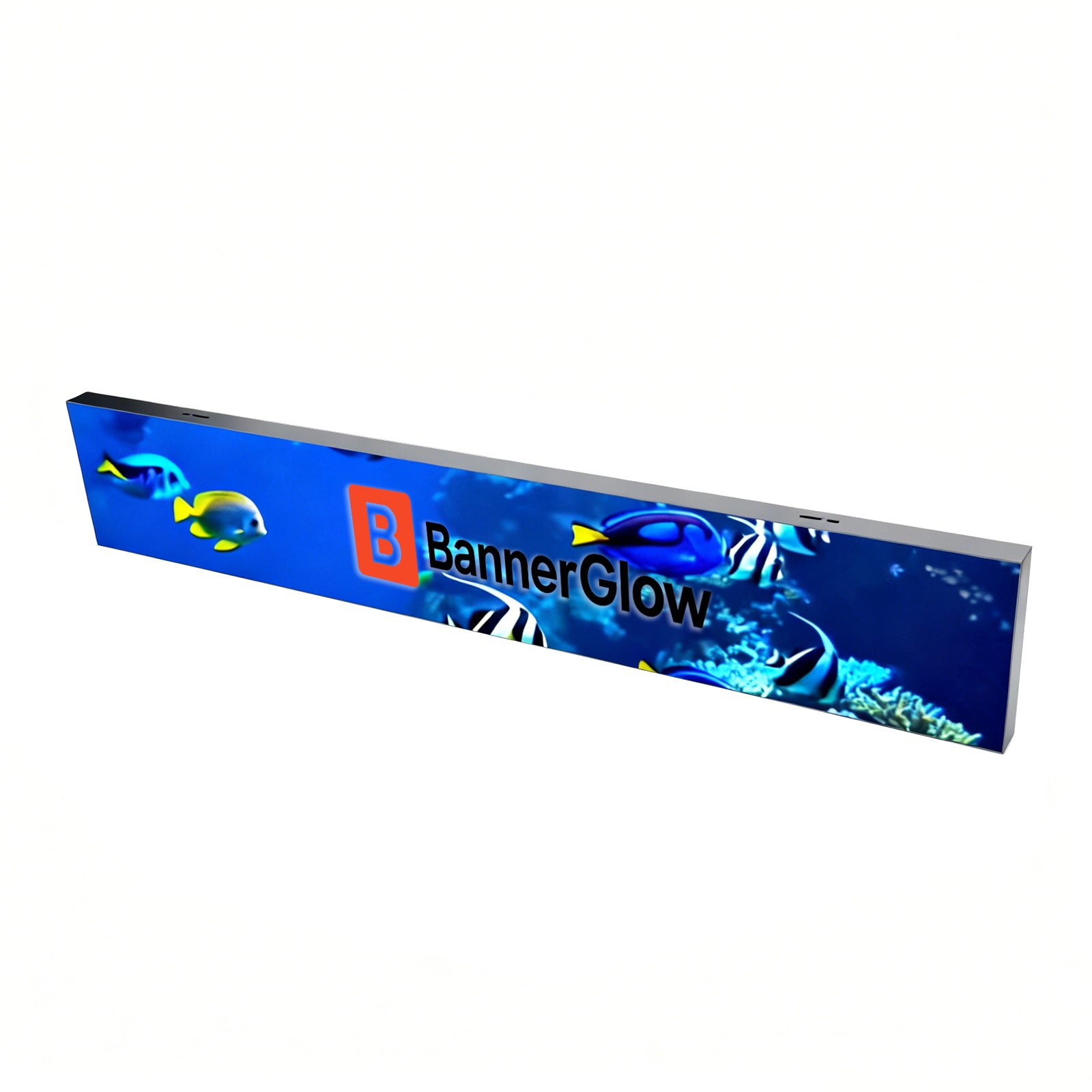 BL-S Series Frameless LED Shop Signage – P1.86 · 160×960mm | Mirror Finish LED Screen, Seamless with Modern Shop Décor