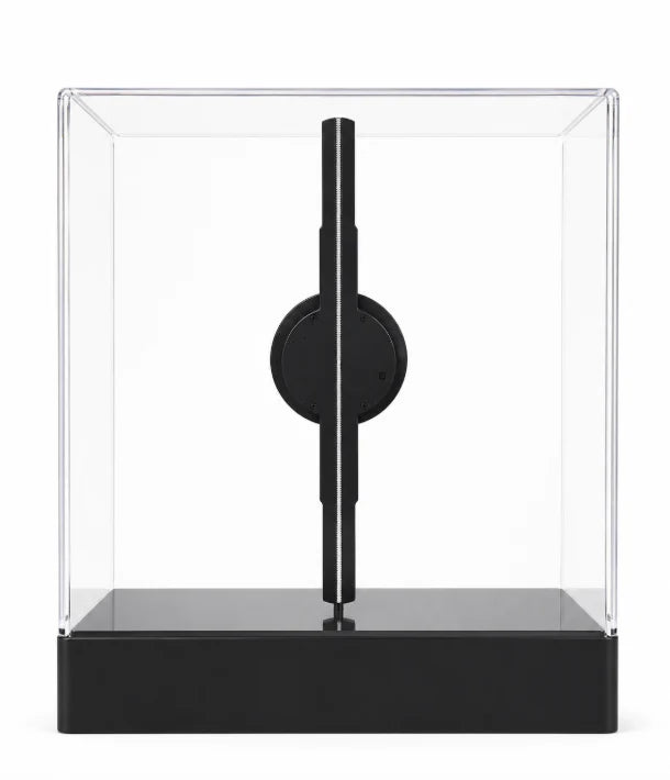 FL-S Series | Asynchronous Control | 18cm to 42cm (7.1–16.5 inch) | 3D Holographic Fan | Transparent Square Protective Housing | Store Holographic Display | 2 Blades