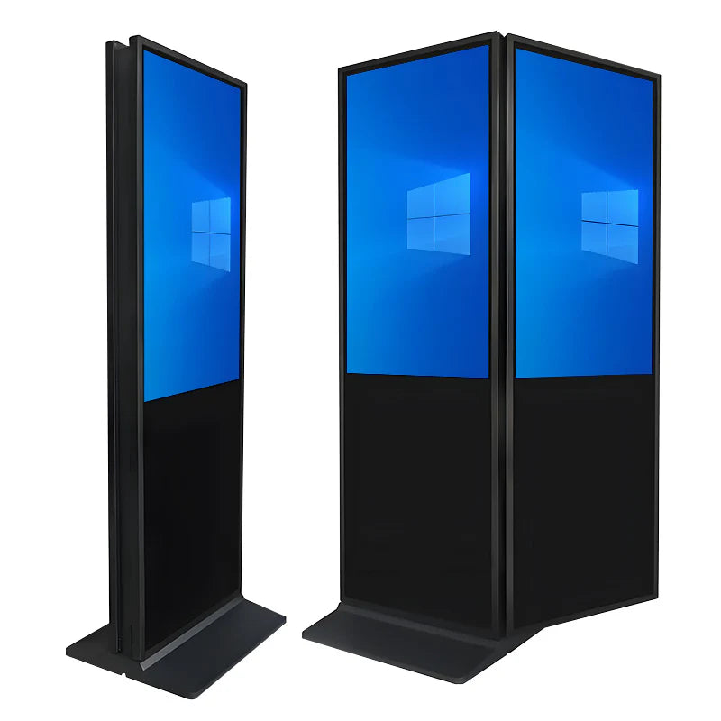 43‘’ Dual-Sided Indoor Floor-Standing LCD Digital Poster with Wheel Stand | Android RK3568 2GB+16GB | No Touch | CMS Preinstalled