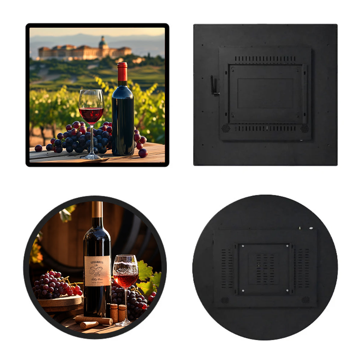RD Series 23.6 Inch (Dia.599.4mm Viewable) Round / Circular LCD Digital Display Screen, Capacitive Touch (Optional), Cloud / APP / USB Disk