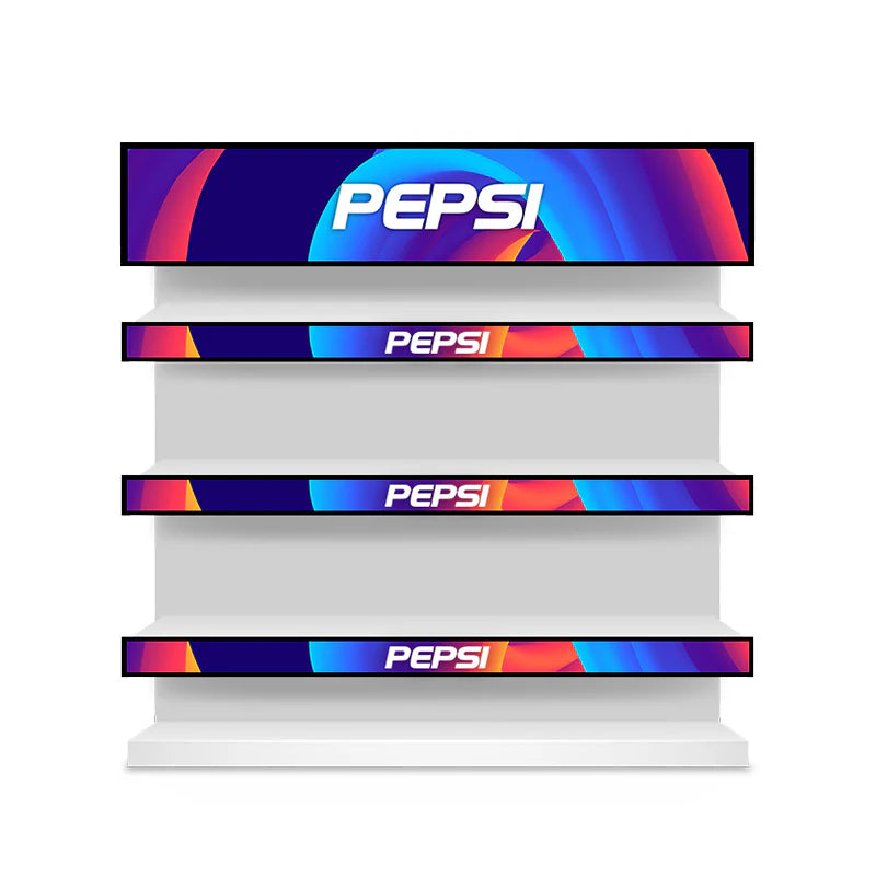 37.6 Inch (920×258mm Viewable) Ultra-Wide Android LCD Bar Display for Retail Shelves | Cloud, App & USB Content Management