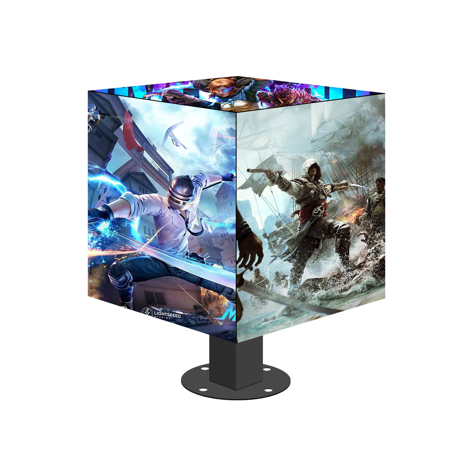 5 Faces (500x500 mm) P3.91 (3.91mm Pixel Pitch) Outdoor Cube LED Display Waterproof Magic Cubic Screen