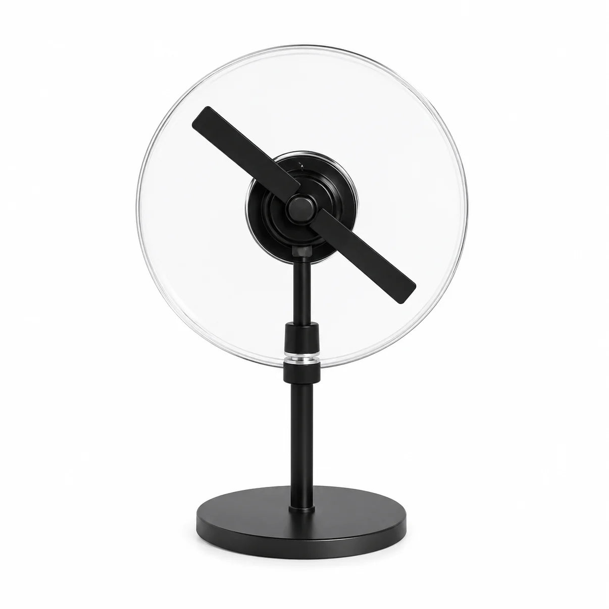 FL-S Series | Asynchronous Control | 11cm to 42cm (4.3–16.5 inch) | 3D Holographic Fan | Desktop Stand with Transparent Protective Cover | Store Holographic Display | 2 Blades